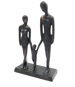 Figurka dekoracyjna Rodzina z dzieckiem DI-FIG-022 czarna metalowa