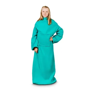 Froster Kocyko-szlafrok Junior miętowy – koc z rękawami dla dzieci