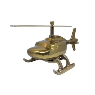 Metalowy model helikoptera z aluminium złoty 32 x 14 x 14 cm N-2962