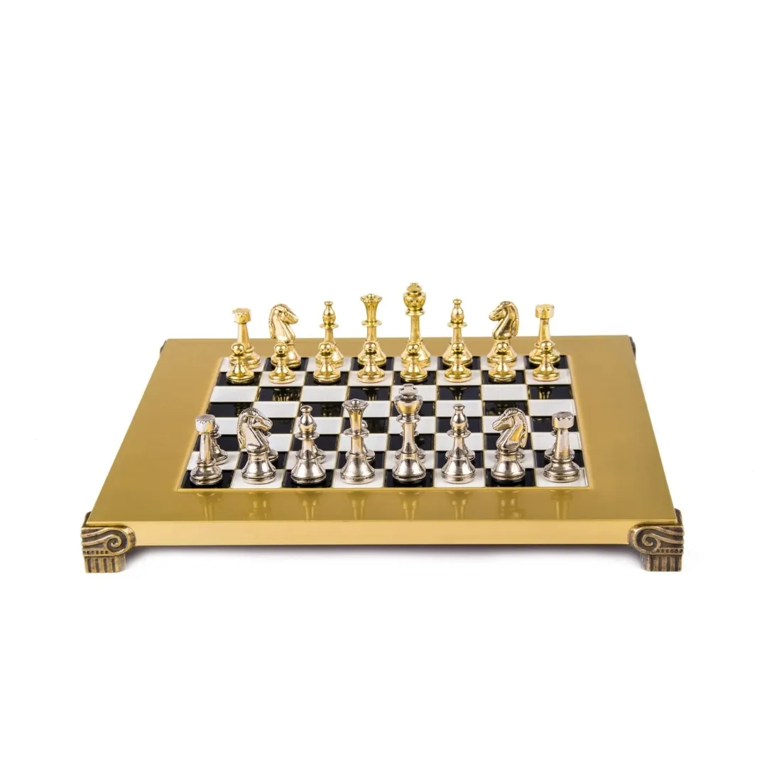 Ekskluzywne szachy mosiężne Staunton S32BLA 28x28 cm