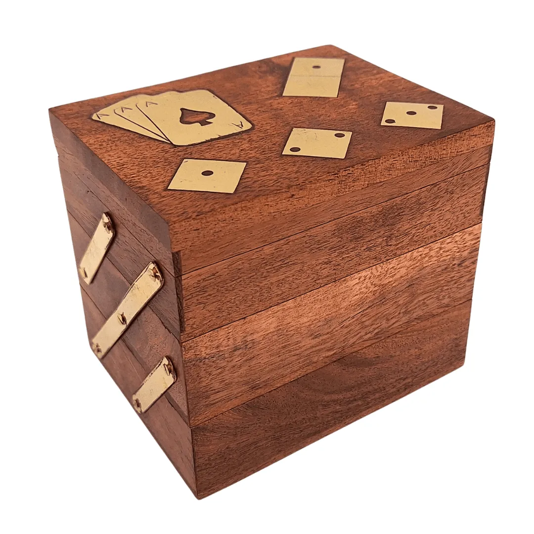 Elegancki zestaw gier 3w1 DNU-101: karty, kości i domino