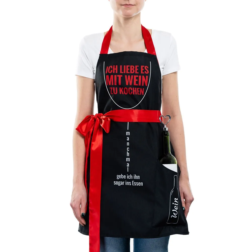 Fartuszek dla gotującej kobiety diVinto z kieszenią na wino i stoperem