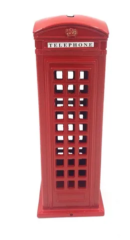 Figurka dekoracyjna budka telefoniczna BT – skarbonka 18 cm czerwona