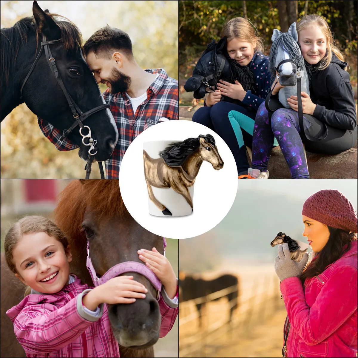 Kubek Koń Skippi z uchwytem w kształcie głowy konia