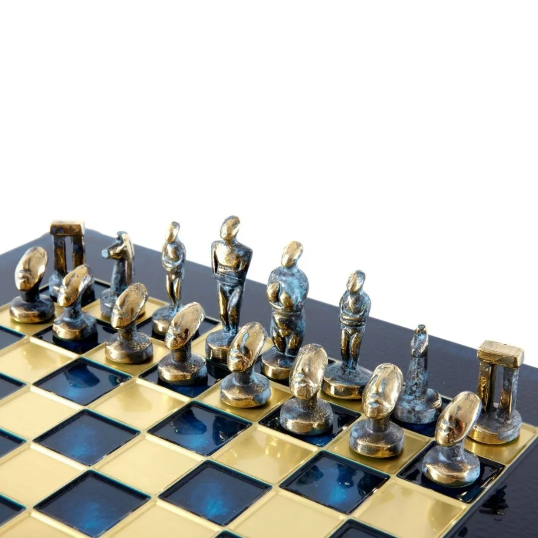 Luksusowe szachy metalowe Cycladic 28x28 cm S22B