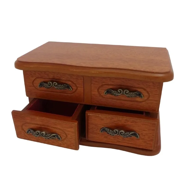 Pozytywka drewniana szkatułka z lusterkiem i 2 szufladami 16053