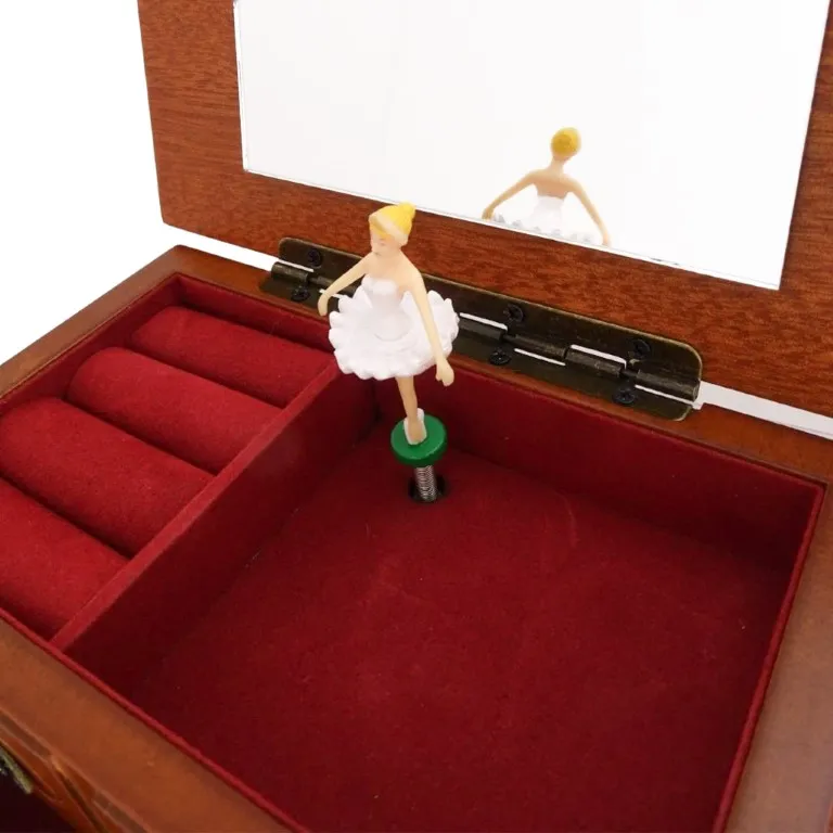 Pozytywka drewniana szkatułka z lusterkiem i 2 szufladami 16053