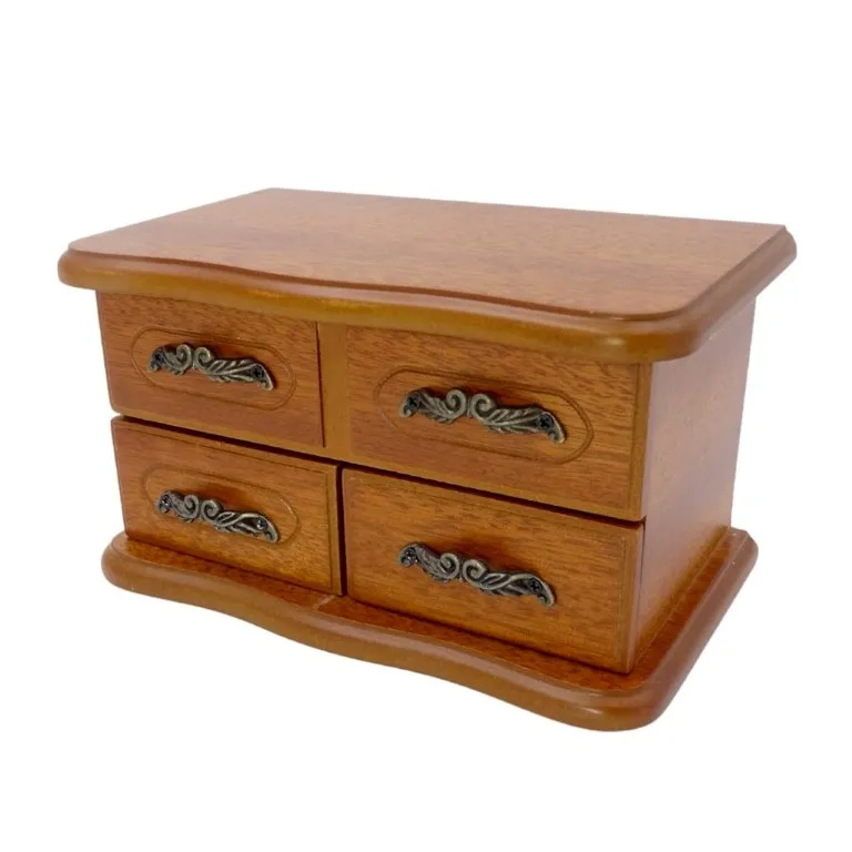 Pozytywka drewniana szkatułka z lusterkiem i 2 szufladami 16053