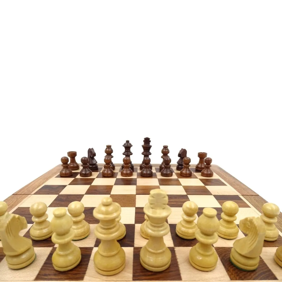 Szachy drewniane magnetyczne 30x30 cm składane G614