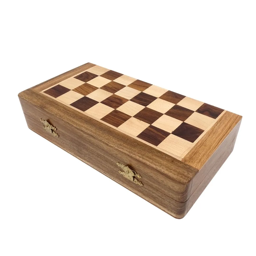 Szachy drewniane magnetyczne 30x30 cm składane G614