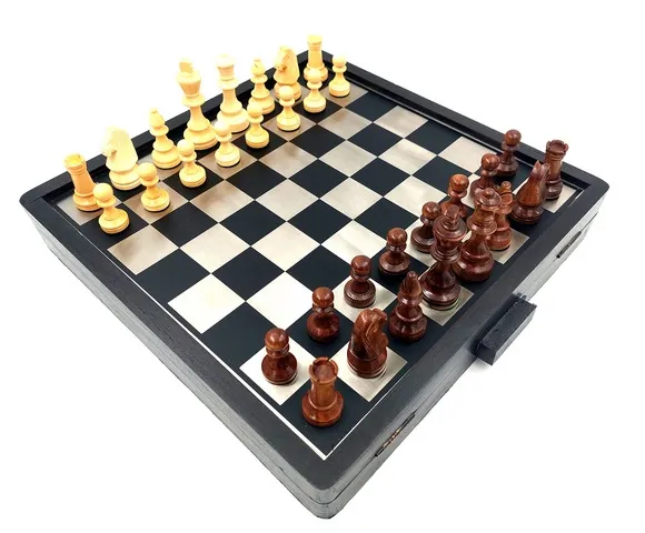 Szachy drewniano-metalowe 33x33 cm G334B