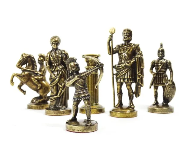 Szachy mosiężne Łucznicy duże 44x44 cm – luksusowy zestaw S10BBRO