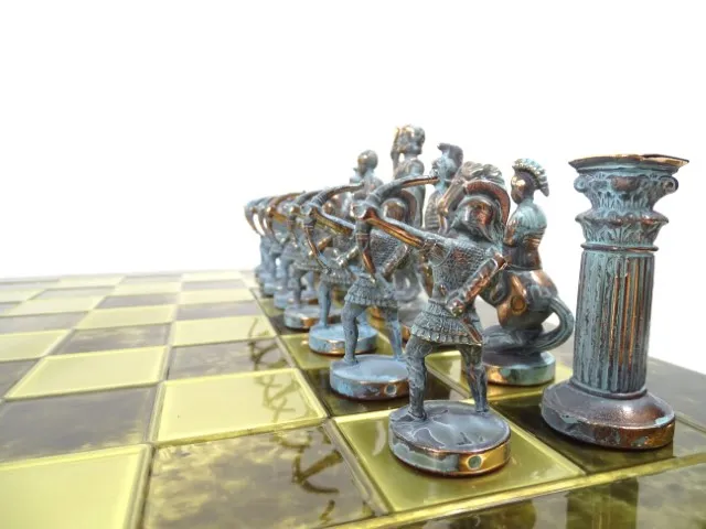 Szachy mosiężne Łucznicy duże 44x44 cm – luksusowy zestaw S10BBRO