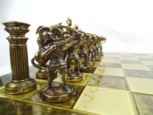 Szachy mosiężne Łucznicy duże 44x44 cm – luksusowy zestaw S10BBRO