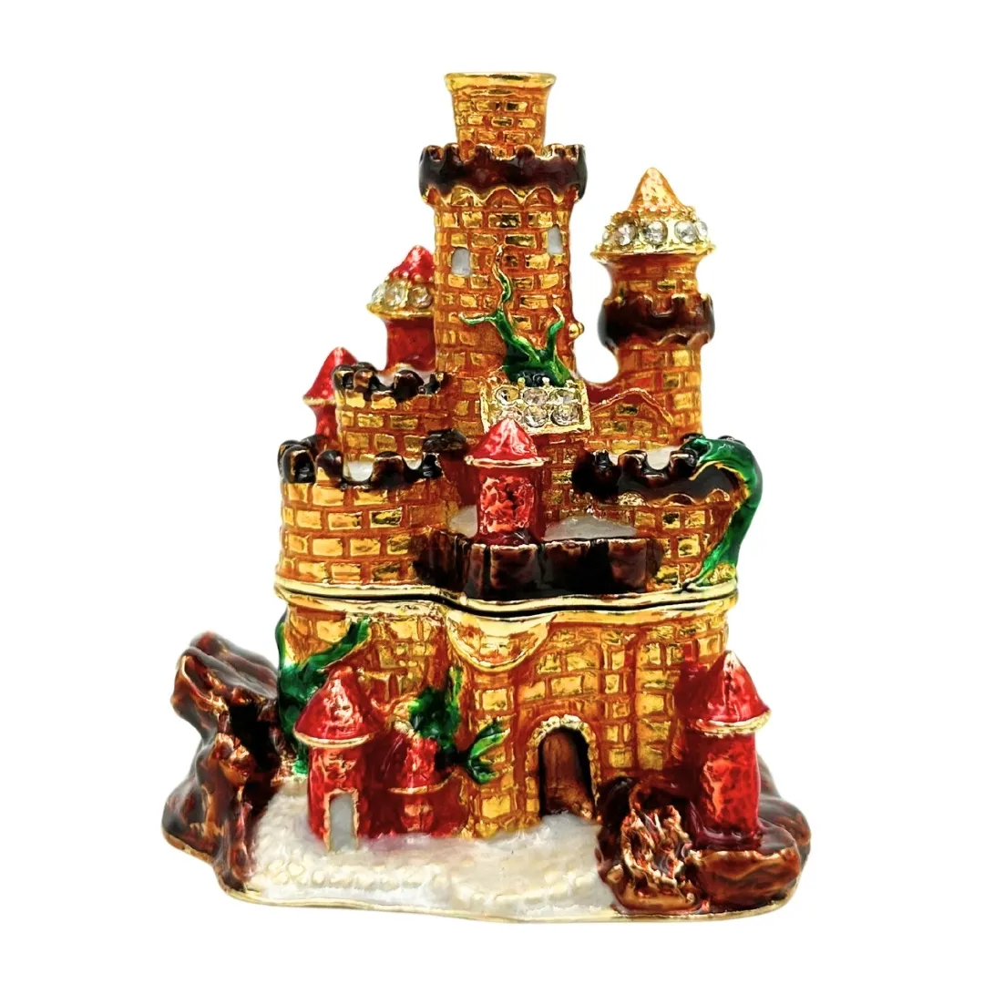 Szkatułka na biżuterię zdobiona kryształkami Zamek HX580