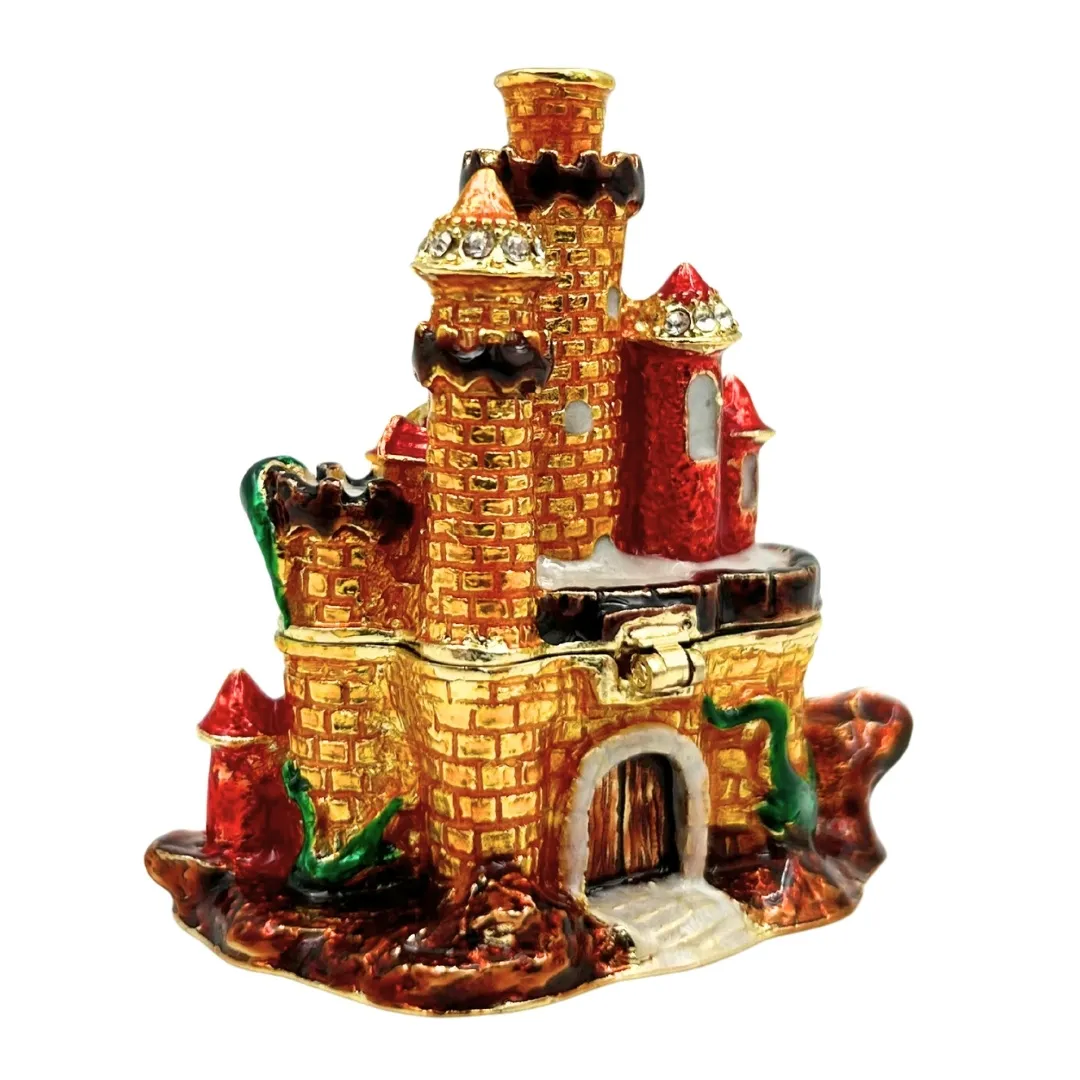 Szkatułka na biżuterię zdobiona kryształkami Zamek HX580