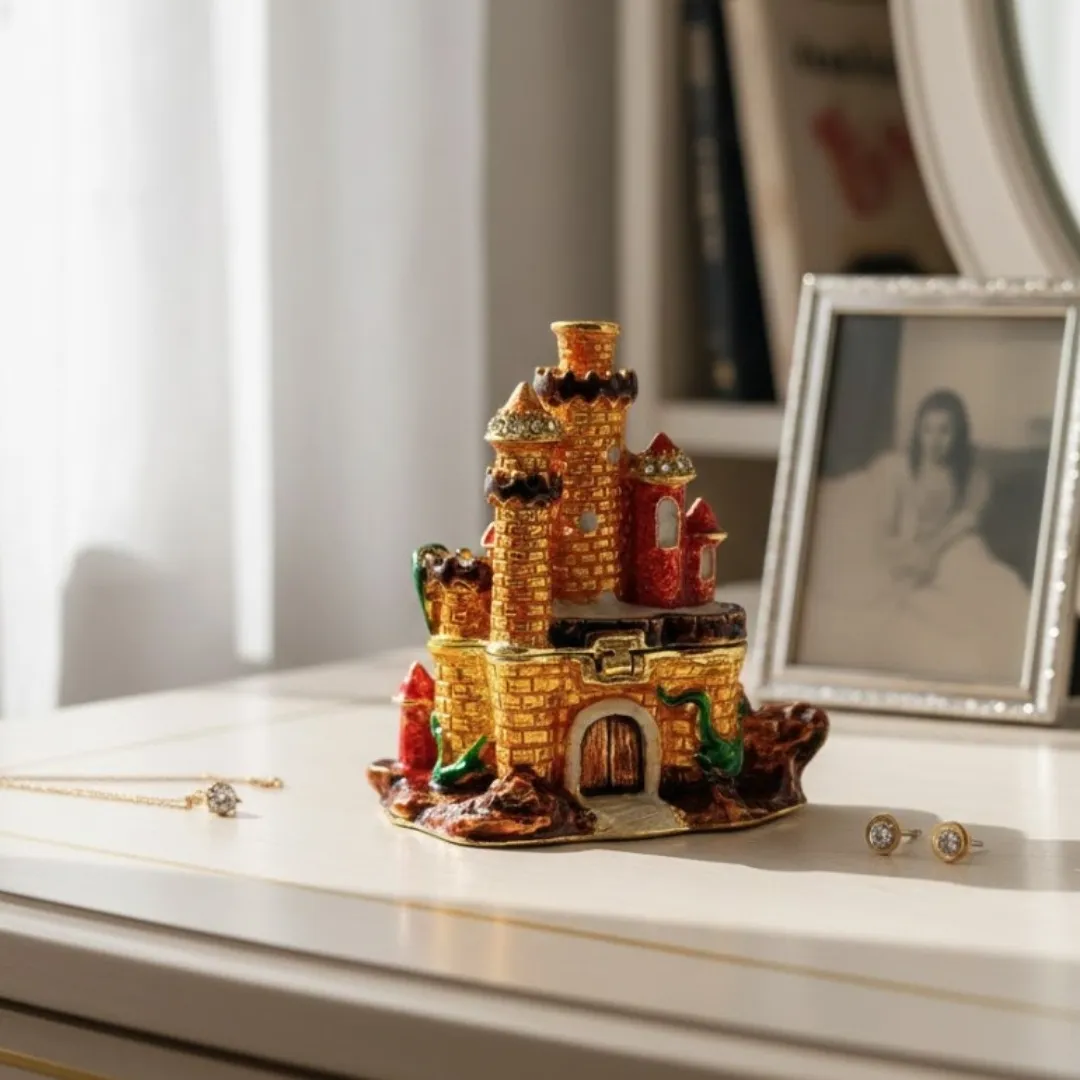 Szkatułka na biżuterię zdobiona kryształkami Zamek HX580