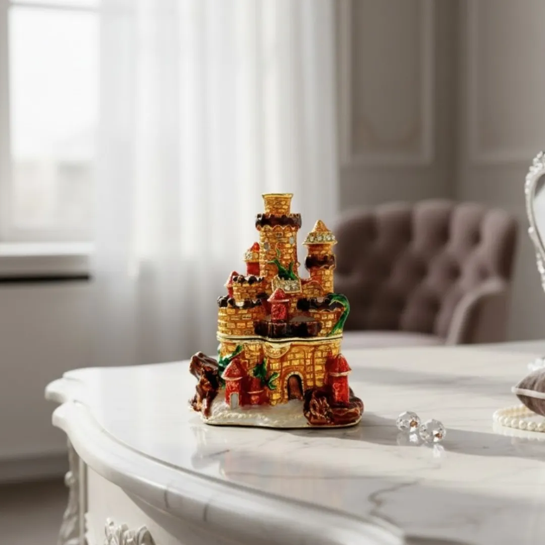 Szkatułka na biżuterię zdobiona kryształkami Zamek HX580