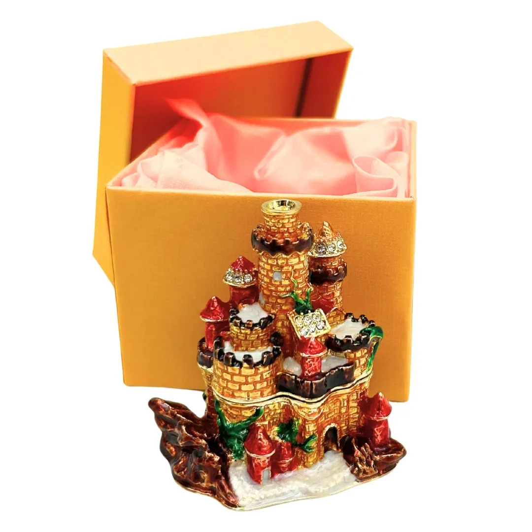 Szkatułka na biżuterię zdobiona kryształkami Zamek HX580