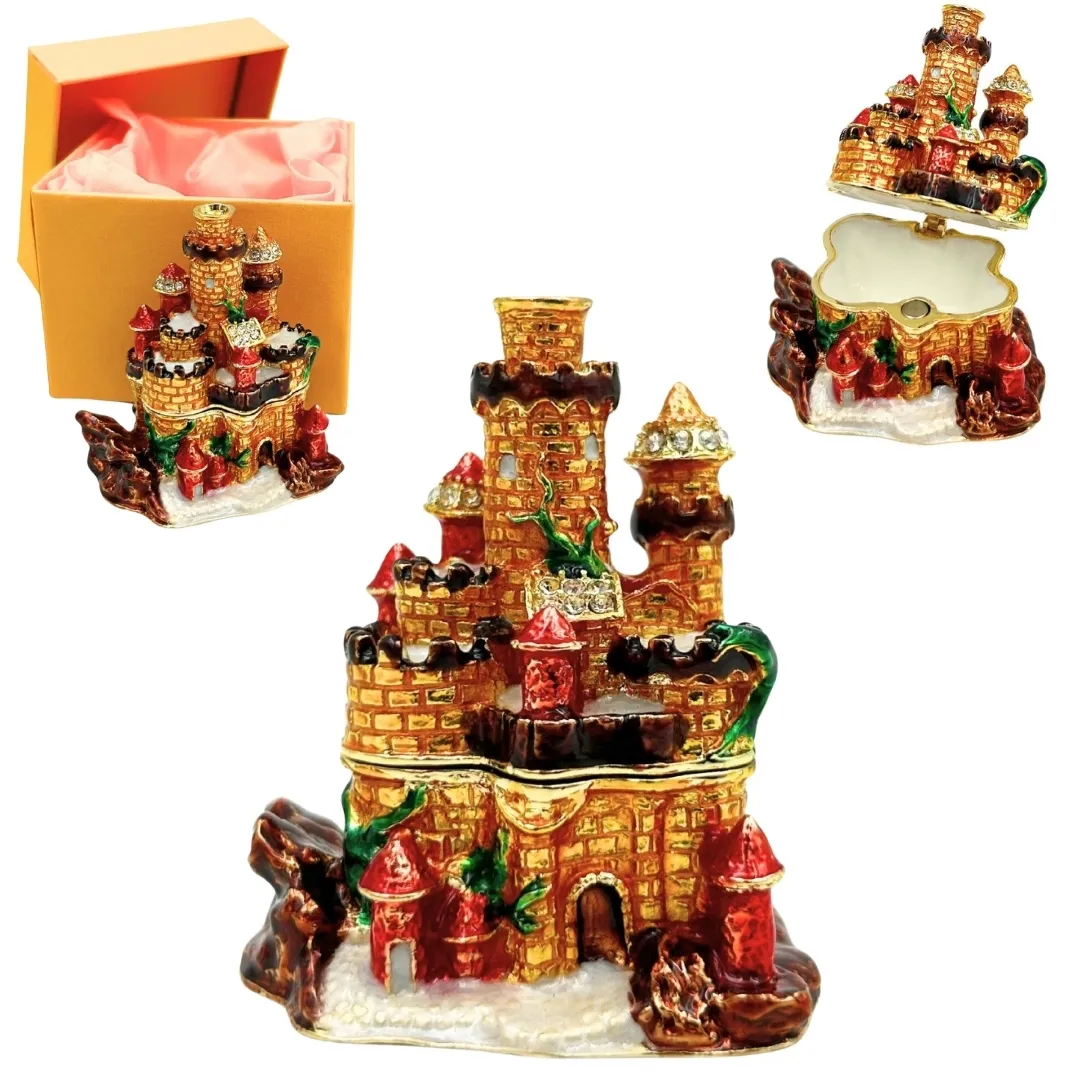 Szkatułka na biżuterię zdobiona kryształkami Zamek HX580