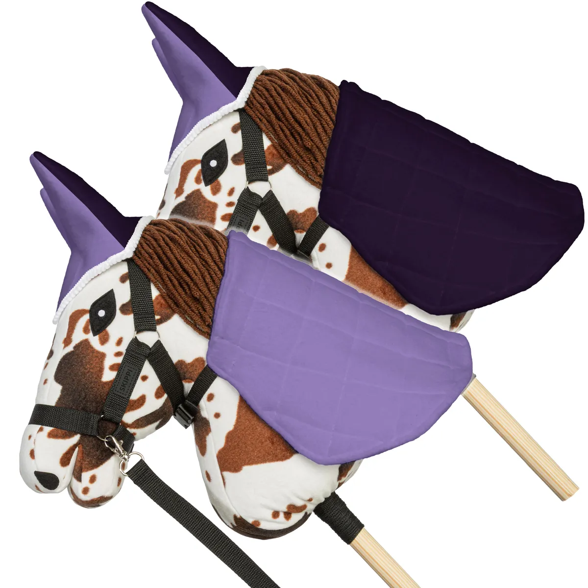 Zestaw Skippi Hobby Horse Gniady Srokaty z derką Wrzos i Śliwka