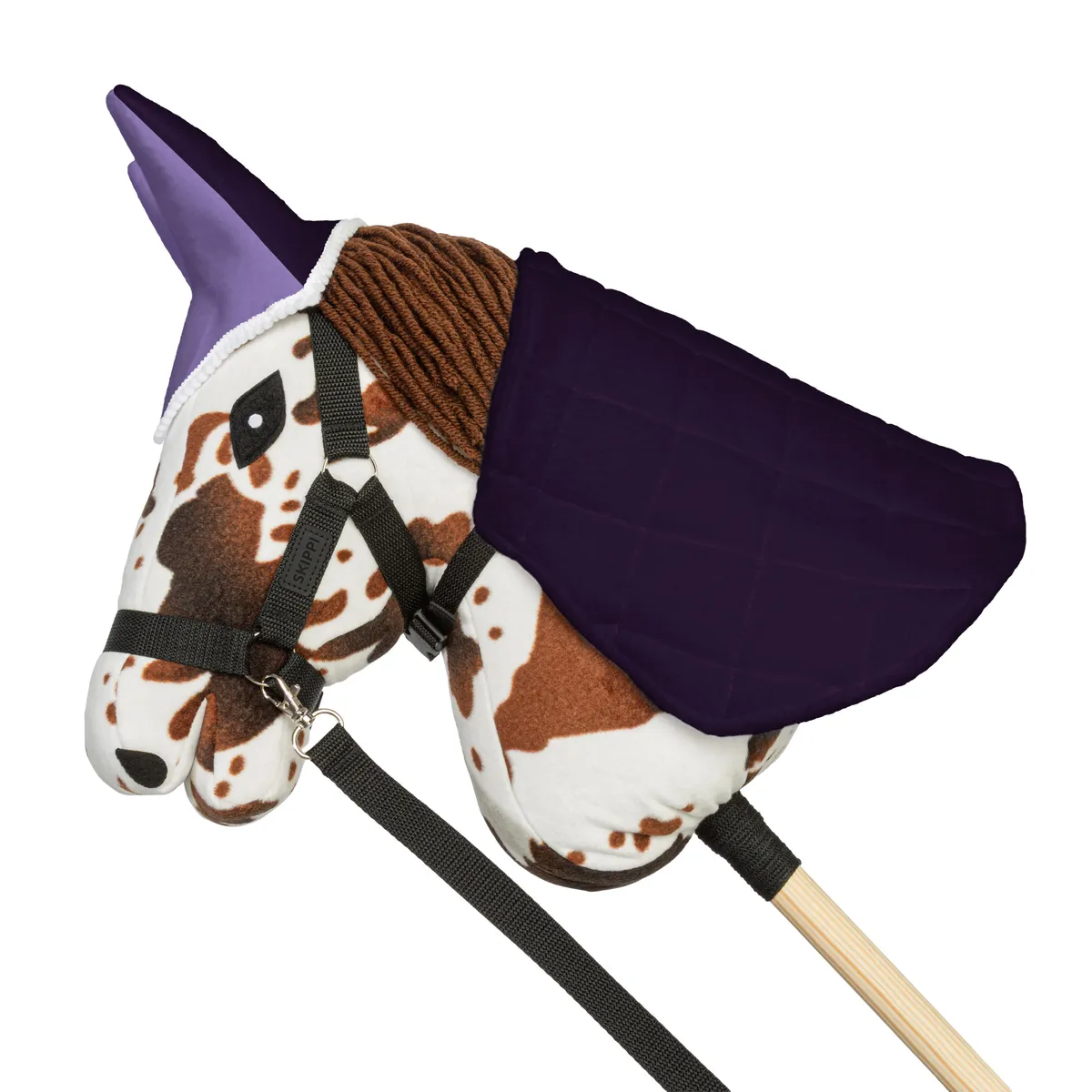 Zestaw Skippi Hobby Horse Gniady Srokaty z derką Wrzos i Śliwka