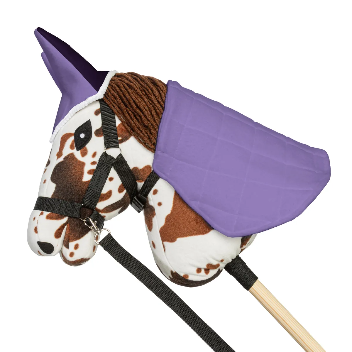 Zestaw Skippi Hobby Horse Gniady Srokaty z derką Wrzos i Śliwka