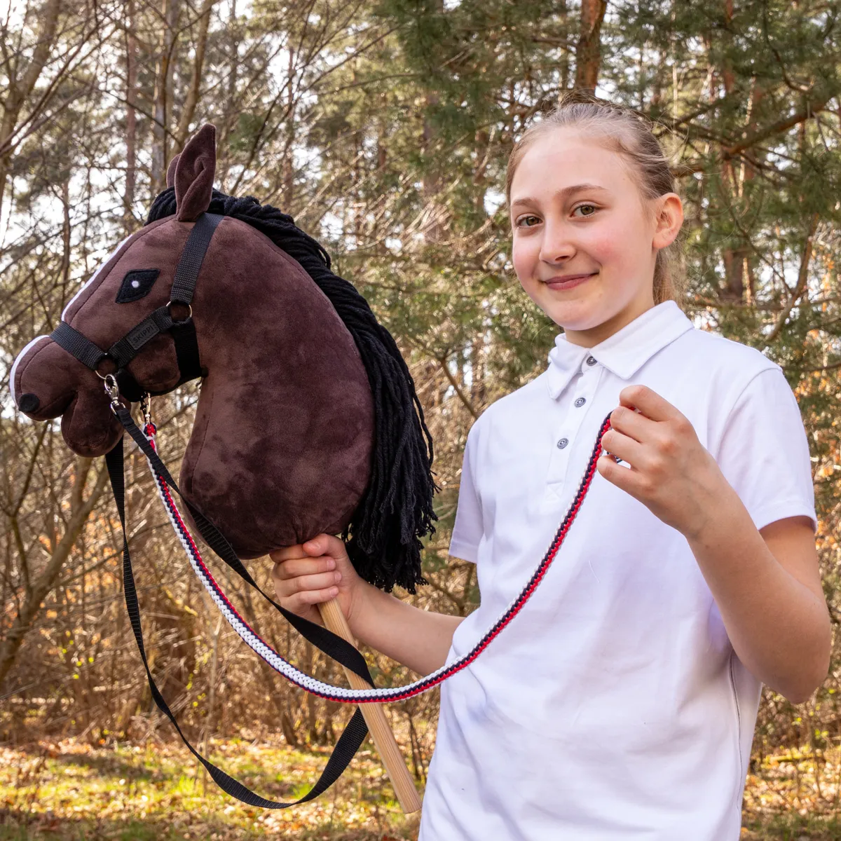 Zestaw treningowy Hobby Horse Skippi: lonża, uwiąz i pluszowa marchewka